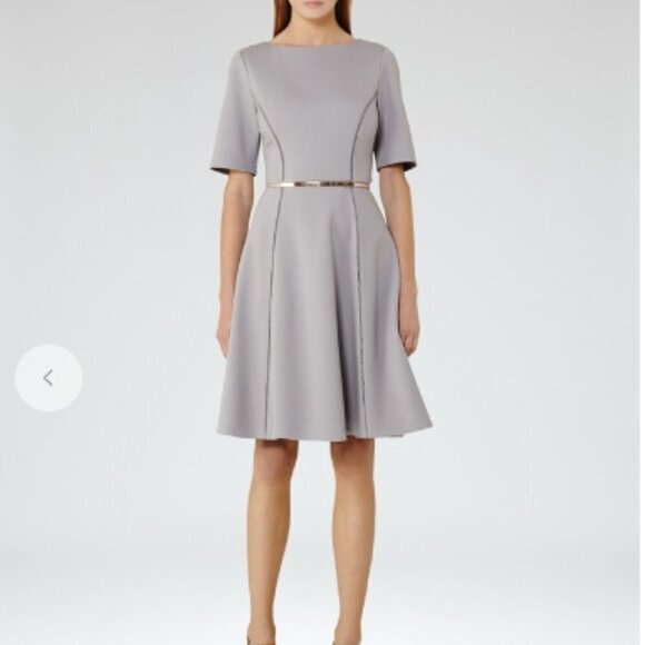 Reiss Tianna Chromatic Blue Fit and Flare Dress - Picture 1 of 9
